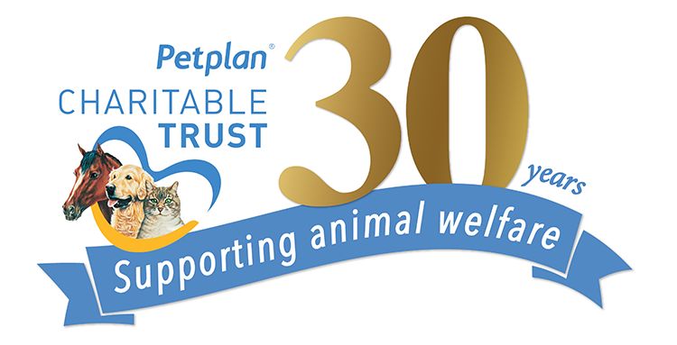 The logo for Petplan Charitable Trust, celebrating their 30 year anniversary. 